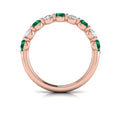 14kt Rose Gold Emerald Cut Womens Wedding Band