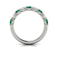 14K White Gold Emerald Cut Womens Wedding Band