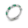 14K White Gold Emerald Cut Womens Wedding Band