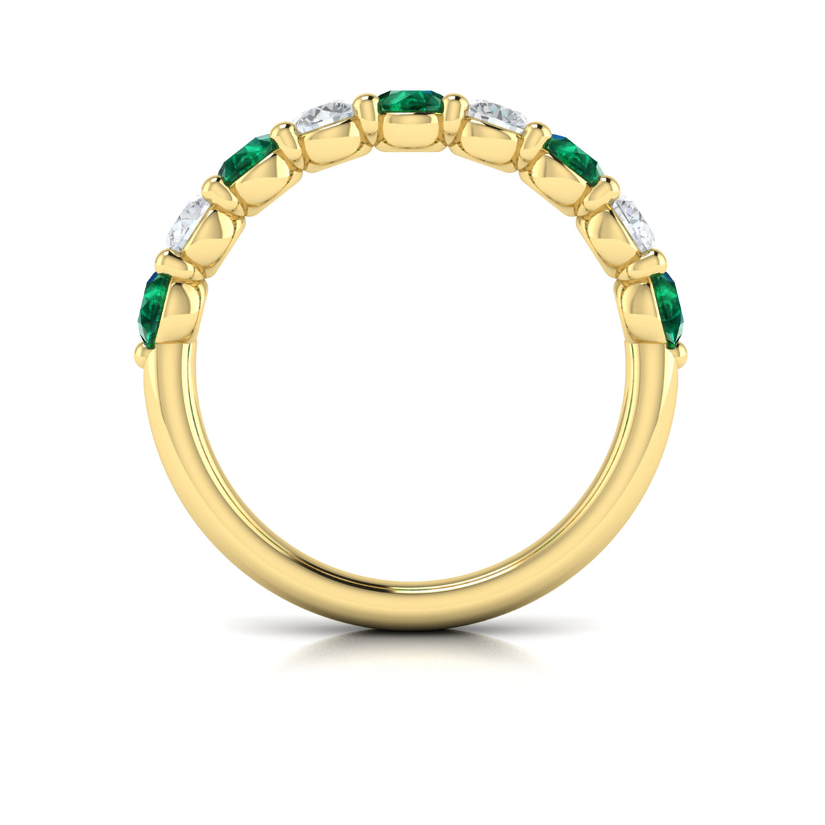 14kt Yellow Gold Emerald Cut Womens Wedding Band