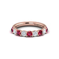 14kt Rose Gold Ruby Womens Wedding Band