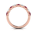 14kt Rose Gold Ruby Womens Wedding Band