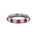 14K White Gold Ruby Accent Womens Wedding Band