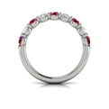 14K White Gold Ruby Accent Womens Wedding Band