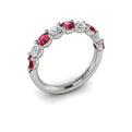 14K White Gold Ruby Accent Womens Wedding Band