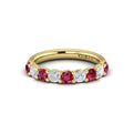 14kt Yellow Gold Ruby Womens Wedding Band