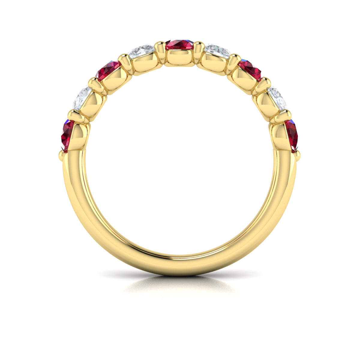 14kt Yellow Gold Ruby Womens Wedding Band