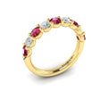 14kt Yellow Gold Ruby Womens Wedding Band
