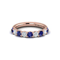 18kt Rose Gold Sapphire Womens Wedding Band