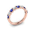 18kt Rose Gold Sapphire Womens Wedding Band