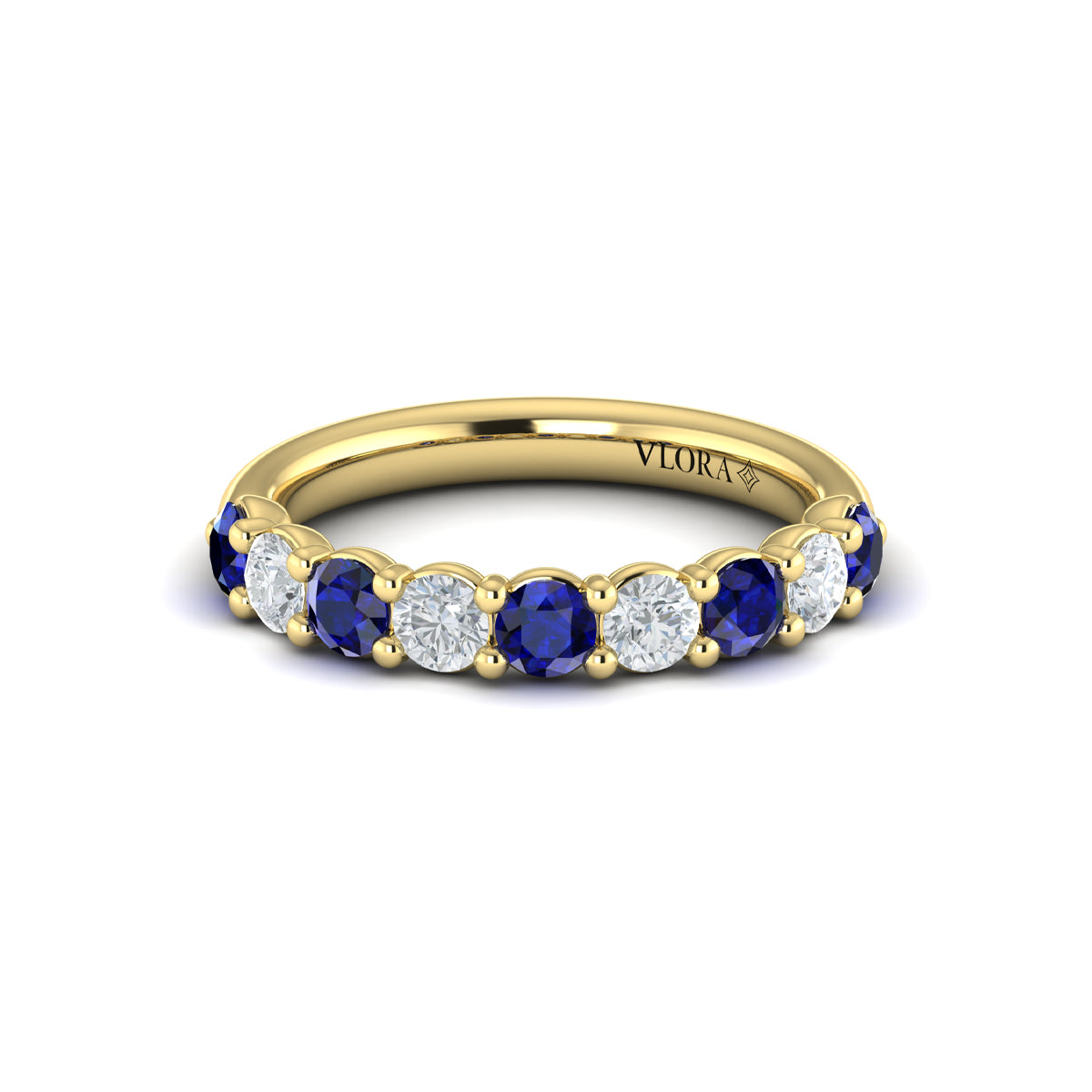 14kt Yellow Gold Sapphire Womens Wedding Band