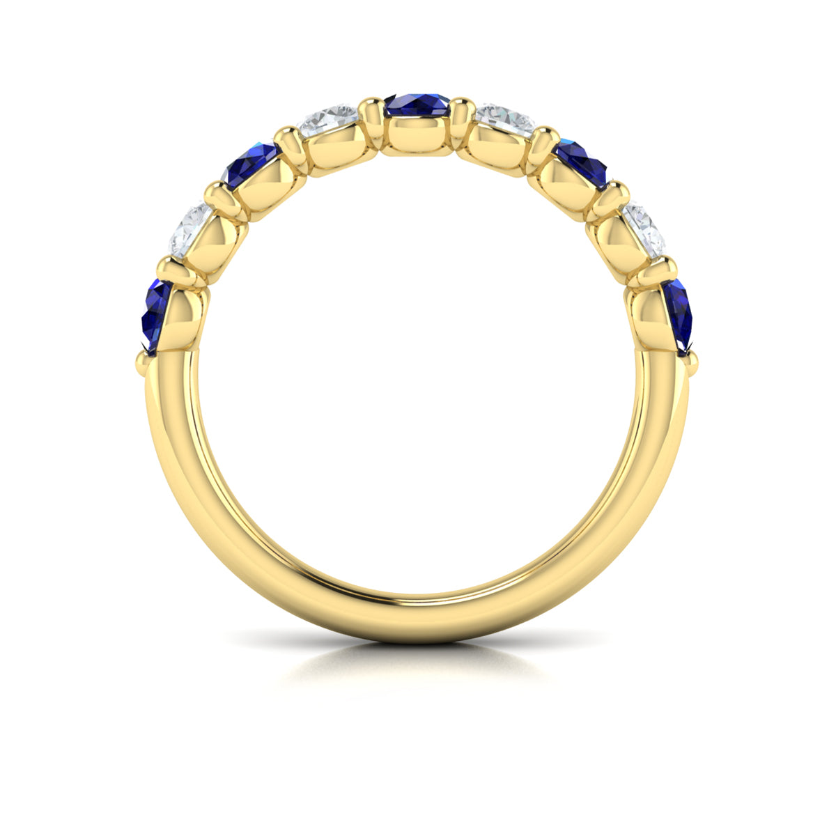 14kt Yellow Gold Sapphire Womens Wedding Band