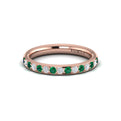 18kt Rose Gold Emerald Cut Womens Wedding Band