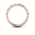 18kt Rose Gold Emerald Cut Womens Wedding Band