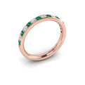 18kt Rose Gold Emerald Cut Womens Wedding Band