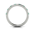 14K White Gold Emerald Cut Womens Wedding Band