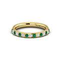 14kt Yellow Gold Emerald Cut Womens Wedding Band