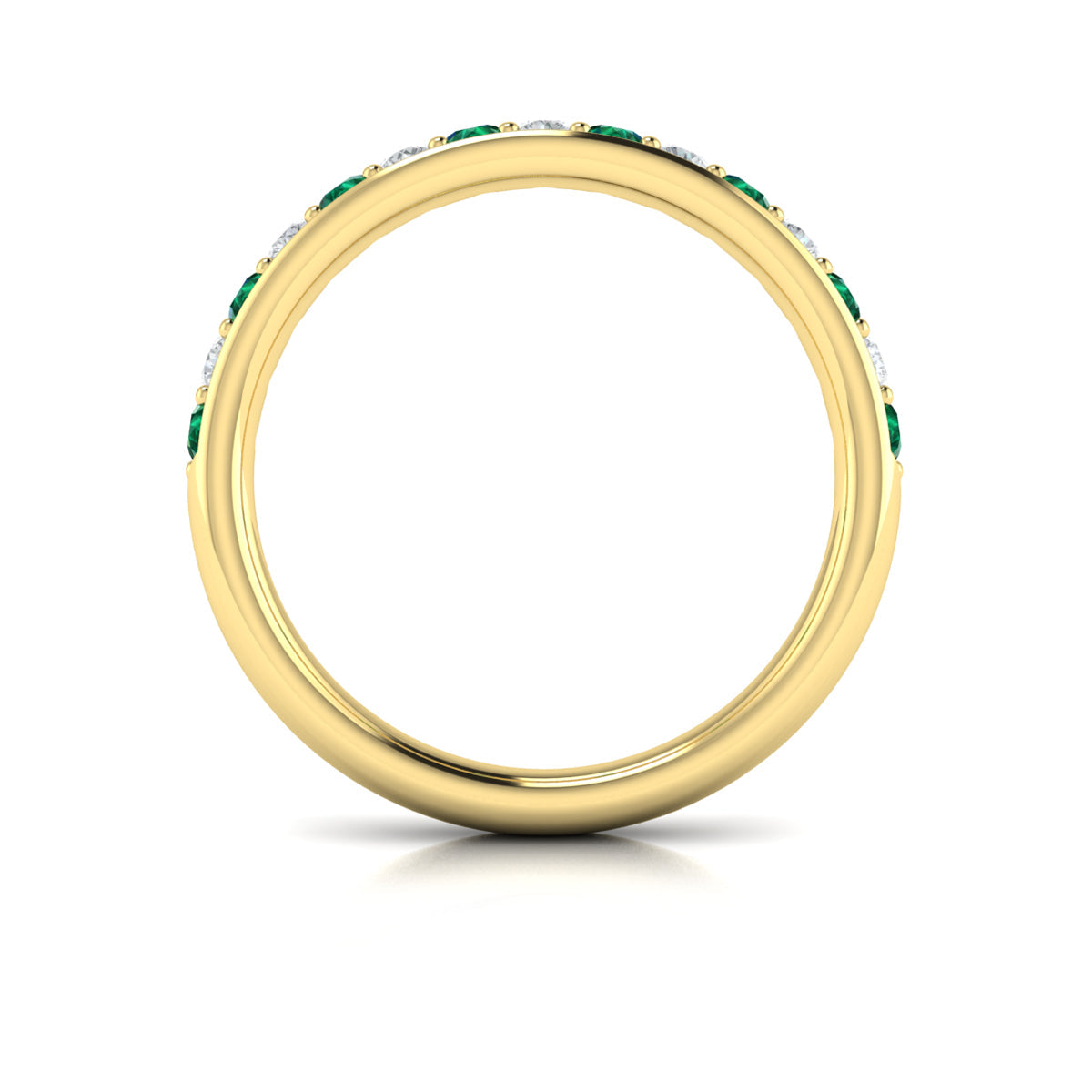 14kt Yellow Gold Emerald Cut Womens Wedding Band