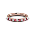 18kt Rose Gold Ruby Womens Wedding Band