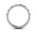 14K White Gold Ruby Diamond Womens Wedding Band