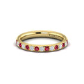 18kt Yellow Gold Ruby Womens Wedding Band