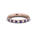 14kt Rose Gold Sapphire Womens Wedding Band