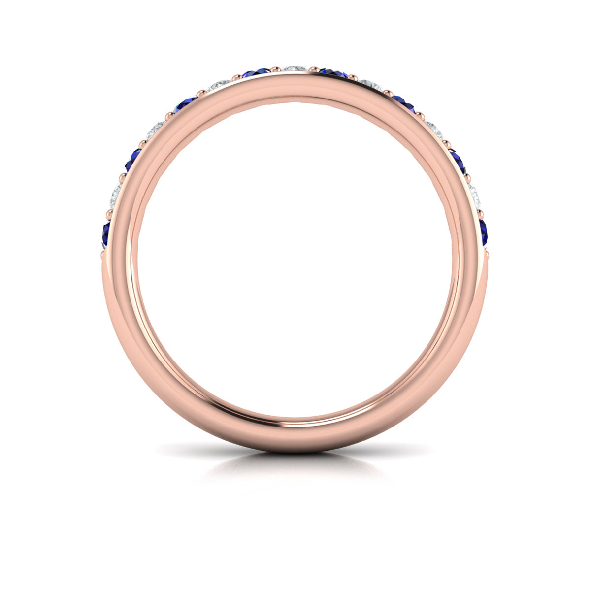 14kt Rose Gold Sapphire Womens Wedding Band