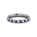 14K White Gold Sapphire Womens Wedding Band