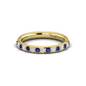 18kt Yellow Gold Sapphire Womens Wedding Band