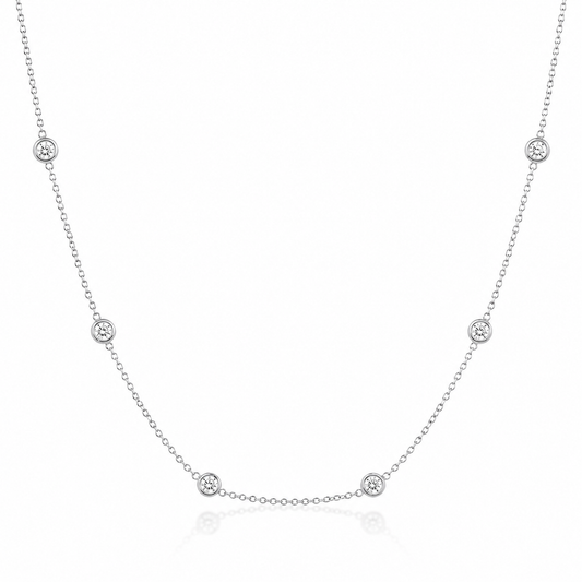 White Gold Lab-Grown Diamonds By The Yard Necklace
